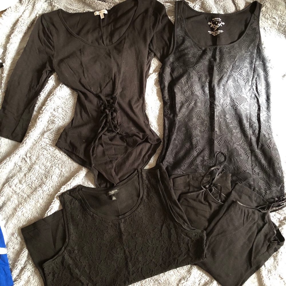 5 Black Tops Bundle (includes corset body suit)